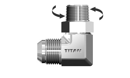 AF C5506 12 16 3/4 Male JIC (1 1/16'' 12 Threads) x 1 Female JIC (1 5/16'' 12 Threads)   90° Swivel Nut Elbow