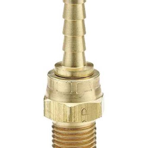 4-Pack Brass Hose Barb Fittings, 1/4" Male NPT To 1/4" ID Hose Barb, For Air, Fuel, Water Lines