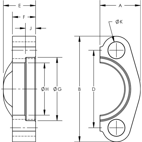 SS-61SF | Code 61 Split Flange Half | Titan Fittings